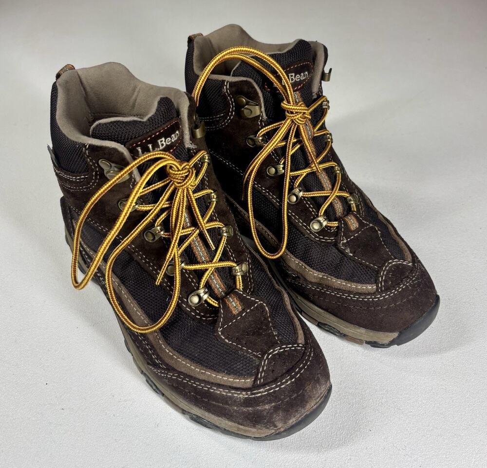 LL Bean Tek 2.5 Mid Hiking Boots Women 8M Brown Leather Trail Shoes Insulated